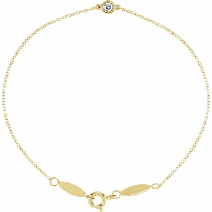 18K Gold Bezel Diamond Bracelet