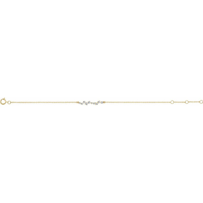 14K Yellow Diamond Bar Bracelet