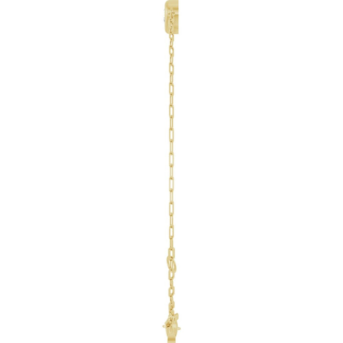 14K Gold Diamond Heart Paperclip-Style Bracelet