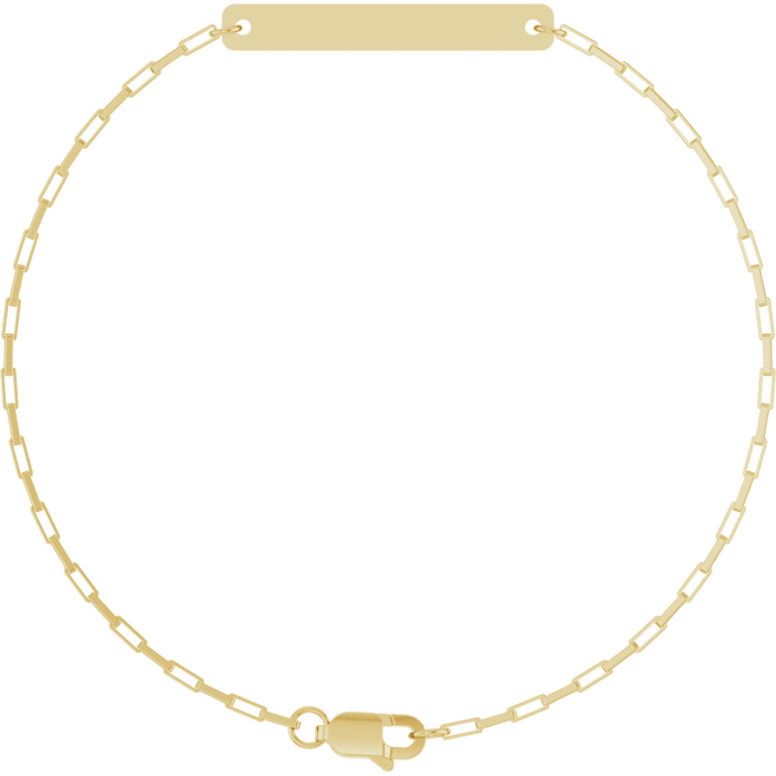 14K Gold Engravable Paperclip-Style Bracelet