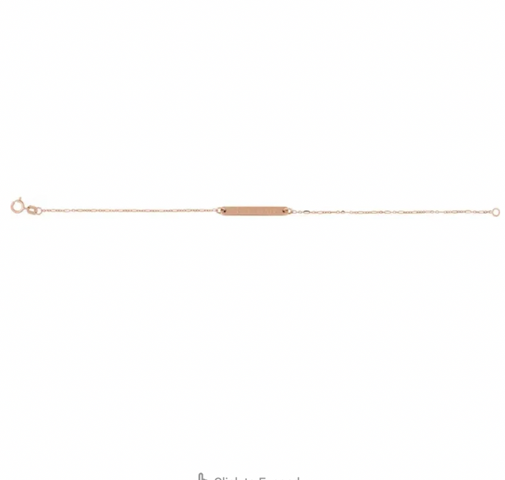 14K Gold Engravable Bar Bracelet